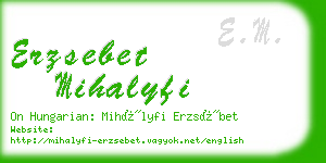 erzsebet mihalyfi business card